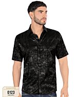 Camisa Lamasini Negra Modern Fit 0123 Manga Corta