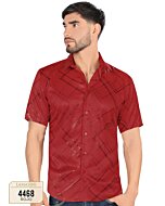 Camisa Lamasini De Moda Color Rojo 4468 Manga Corta