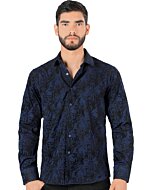Camisa Moda Montero Navy Manga Larga 0804