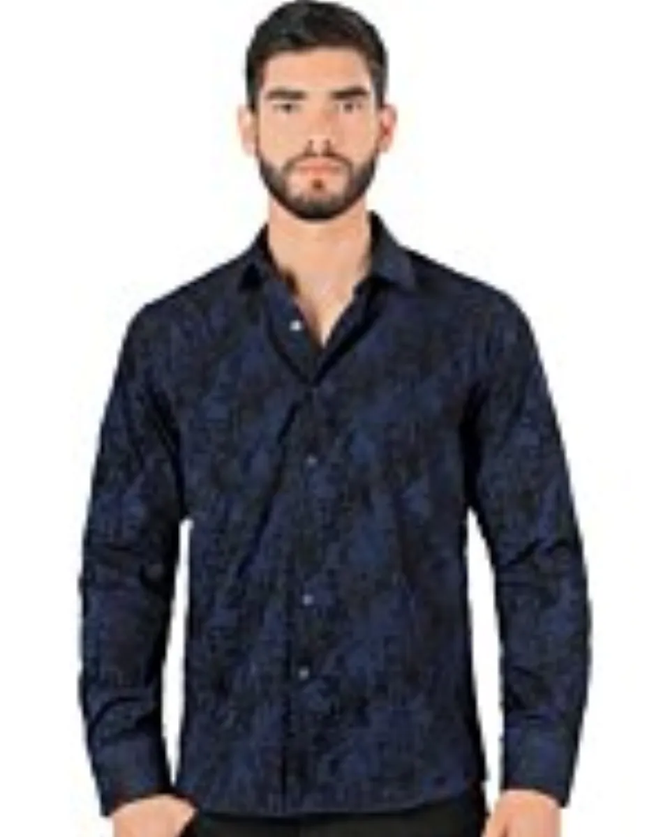 Camisa Moda Montero Navy Manga Larga 0804