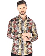 Camisa Estampada De Moda Montero 3002 Color Oro