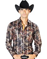 Camisa El Señor De Los Cielos 43568 Color Negro Y Dorado