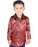 Camisa Burgundy-Gold De Vestir Para Niño El General 44564