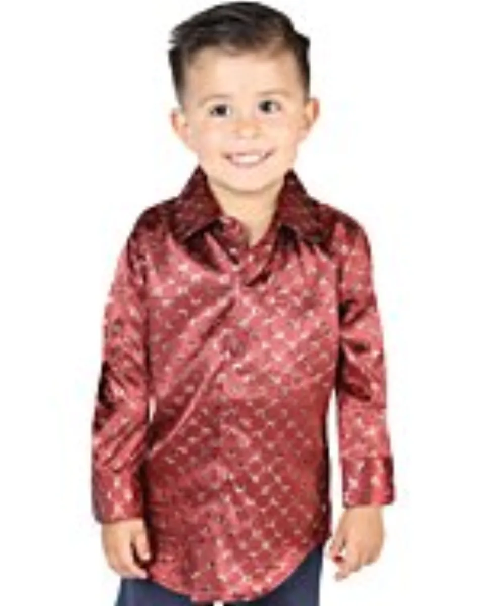Camisa Burgundy-Gold De Vestir Para Niño El General 44564