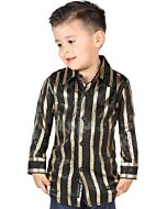 Camisa Negra Rallas Oro Para Niño El General 44572
