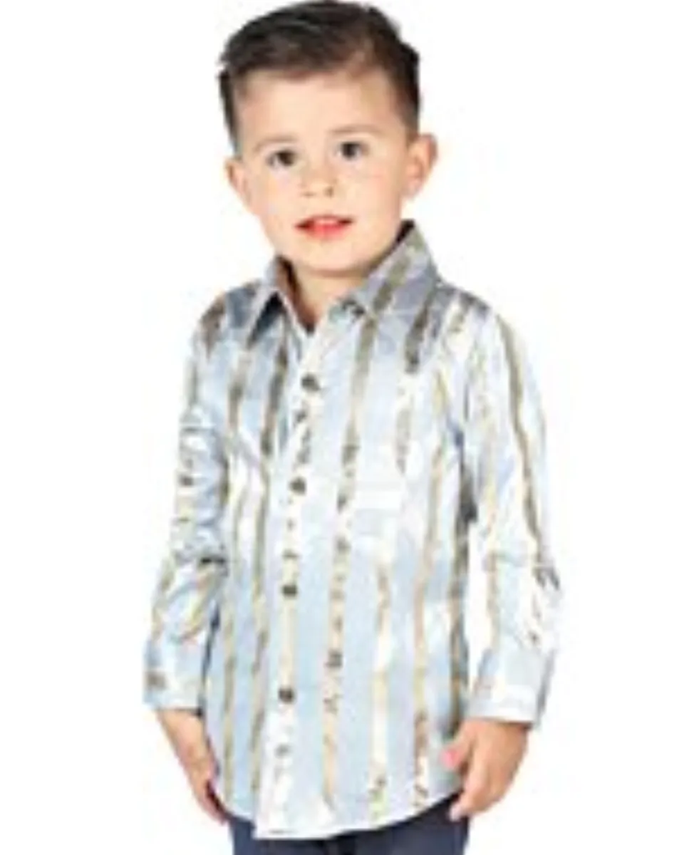 Camisa Grey Rallas Oro Para Niño El General 44586