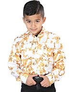 Camisa Casual De Niño Color Off White - Oro 44061