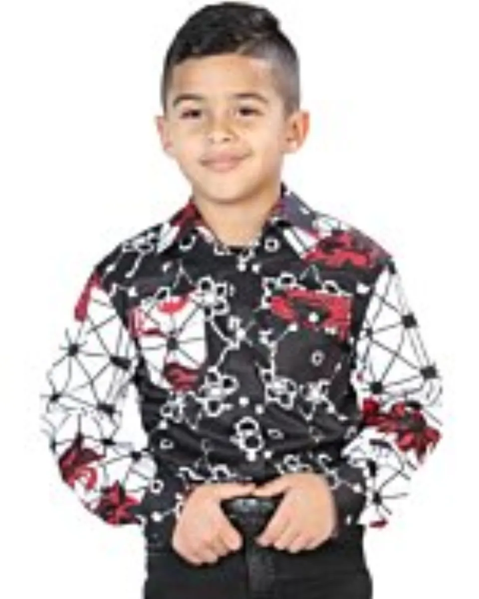 Camisa Casual De Niño Color Blanco-Negro 44094