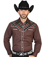 CAMISA VAQUERA MANGA LARGA EL GENERAL 2019-108 COLOR CAFÉ