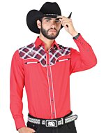 CAMISA VAQUERA COMBINADA MANGA LARGA EL GENERAL 2019-108 ROJA
