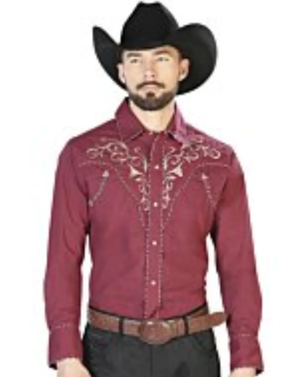 Camisa Vaquera El Señor De Los Cielos 42888 Burgundy
