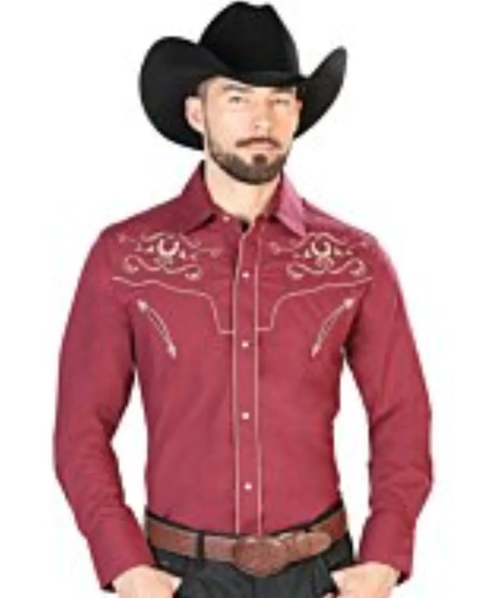 Camisa Vaquera Burgundy El Señor De Los Cielos 42944