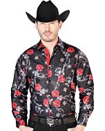 Camisa Vaquera Color Negro-Rojo ESDLC Fina 43809