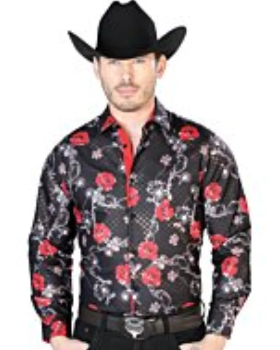 Camisa Vaquera Color Negro-Rojo ESDLC Fina 43809