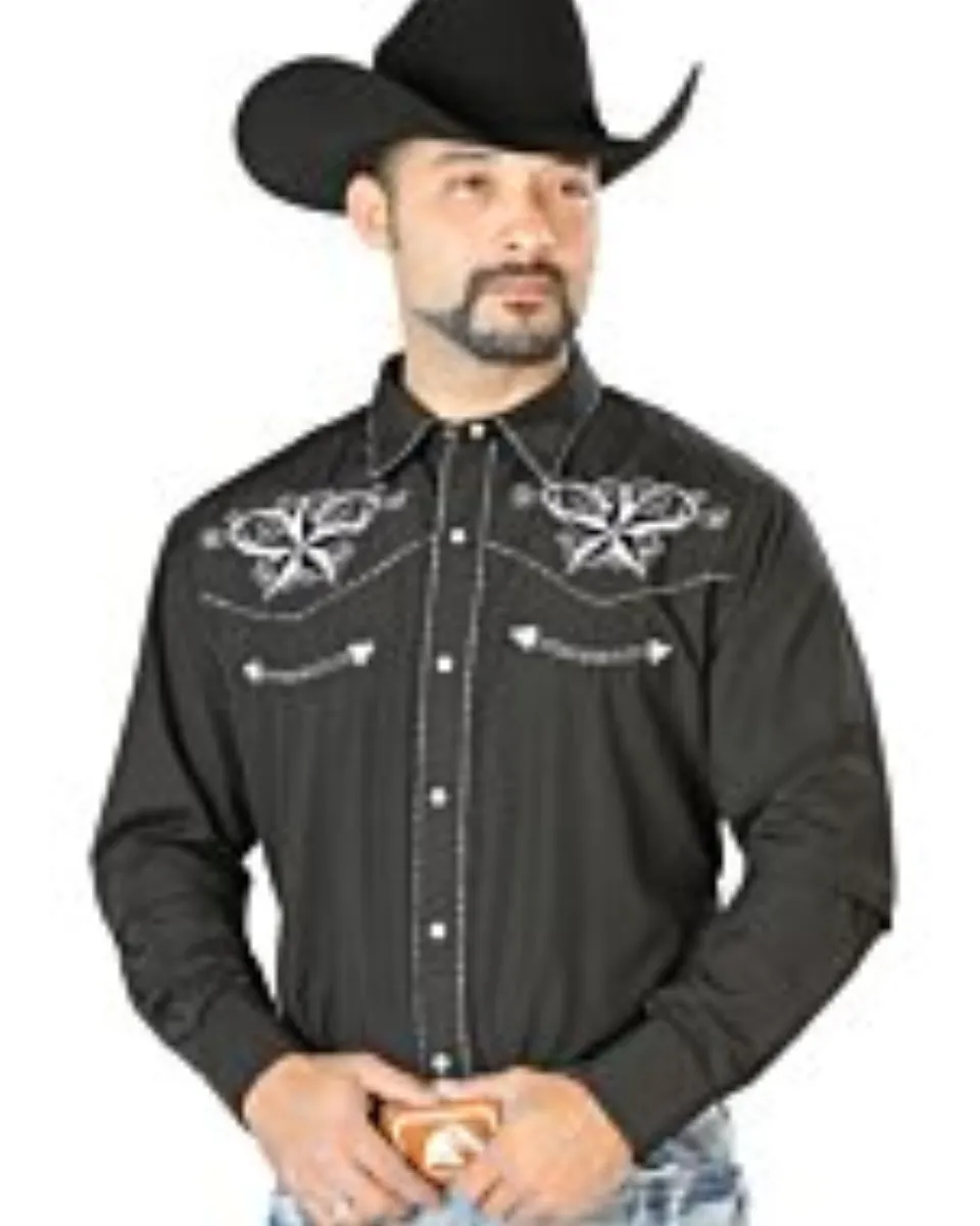 Camisa Vaquera Negra Bordada Estrella 126682