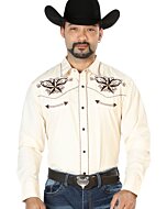 Camisa Vaquera Beige Bordada Estrella 126684