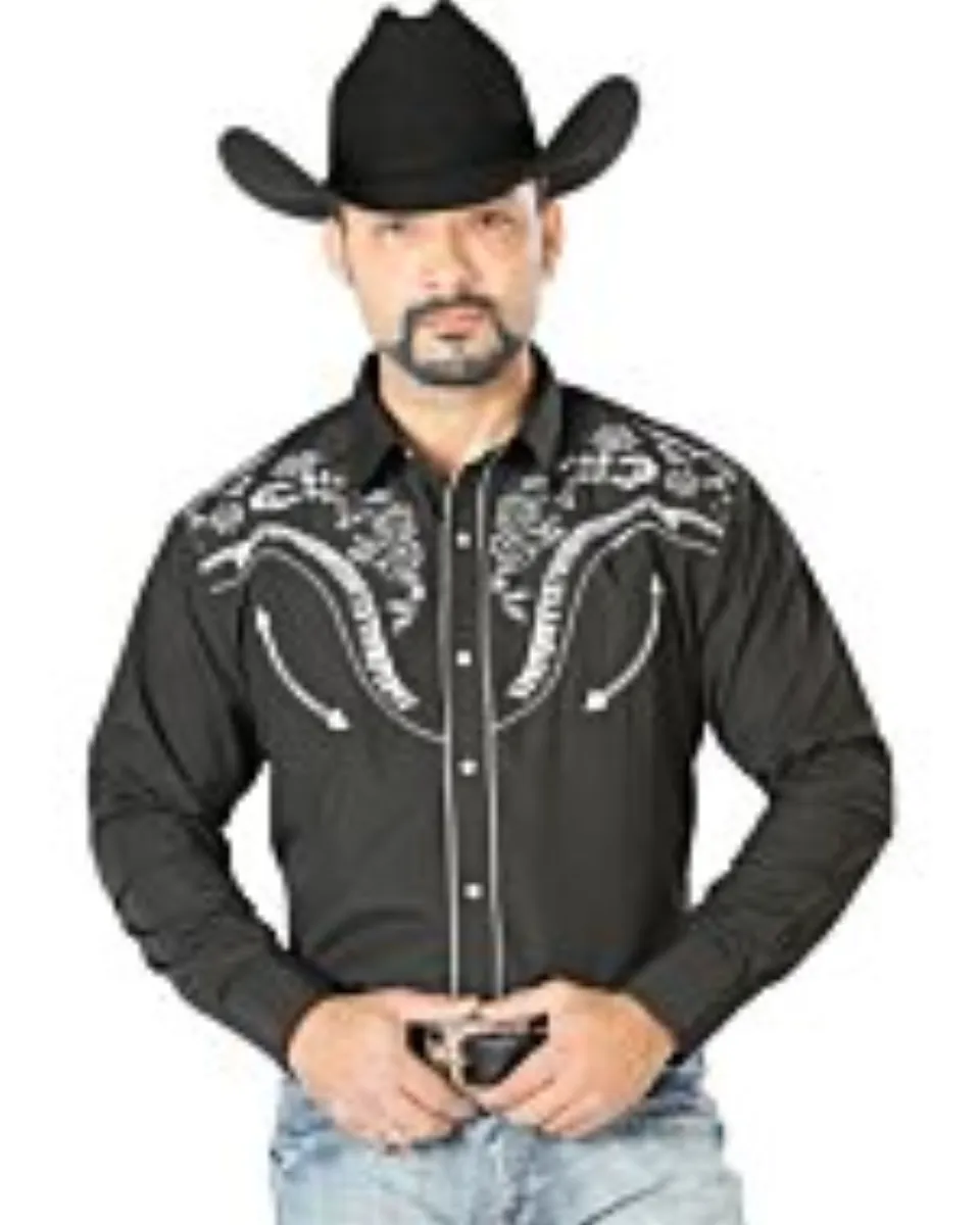 Camisa Negra Vaquera Bordada El General 126691