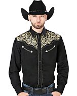 Camisa Vaquera Negra Bordada El Señor DL Cielos 44192