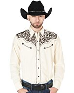 Camisa Vaquera Beige Bordada El Señor DL Cielos 44193
