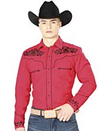 Camisa Bordada Vaquera Roja El General 40989