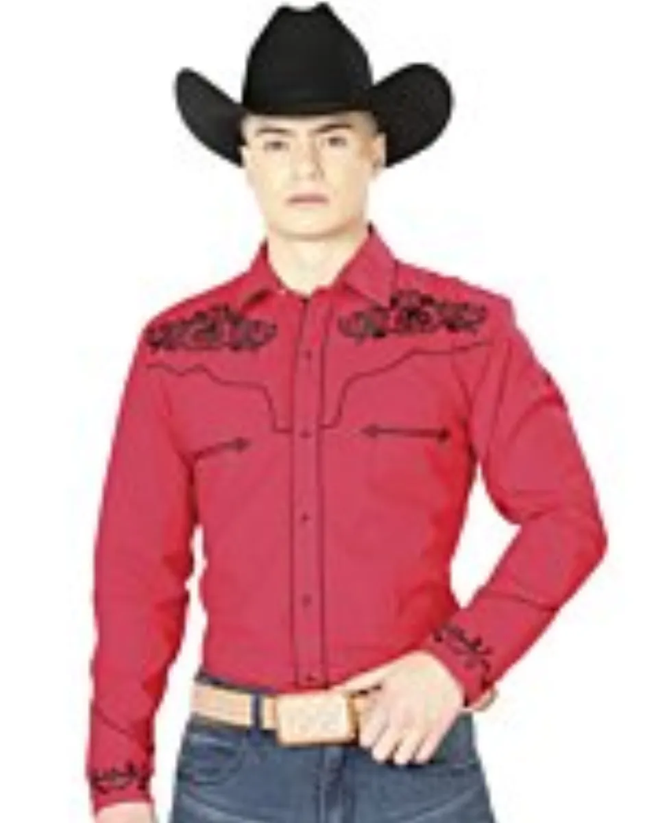 Camisa Bordada Vaquera Roja El General 40989