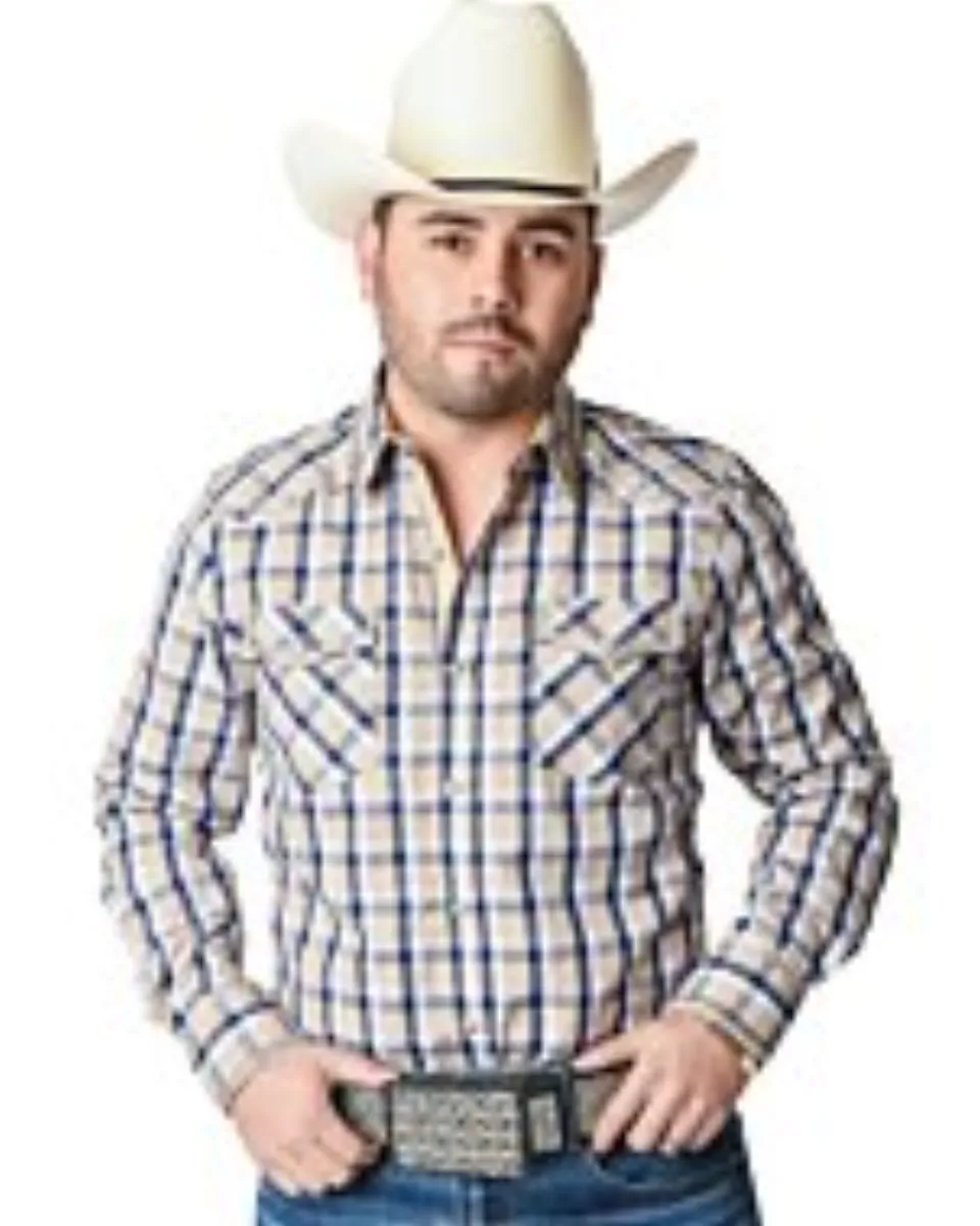 Camisa Vaquera A Cuadros Color Beige WD 11-880