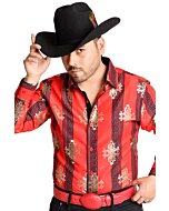 Camisa Vaquera Roja Con Grecas WD 11-888