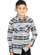 Camisa Color Blanco Con Negro Vaquera Para Niño El General 44411