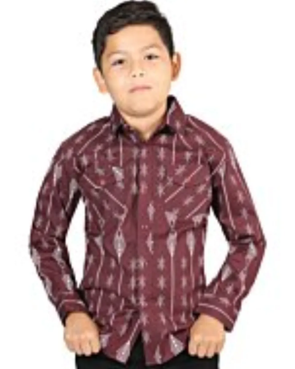 Camisa Color Vaquera Para Niño El General 44441 Burgundy