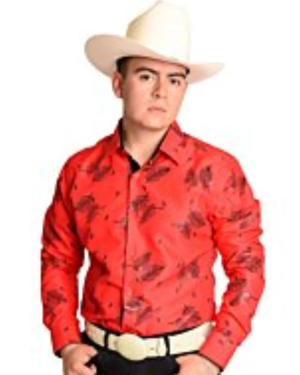 Camisa Vaquera Roja Con Estampado Negro WD 11-893