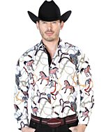 Camisa Vaquera Caballos ESDLC 43701 Color Off White