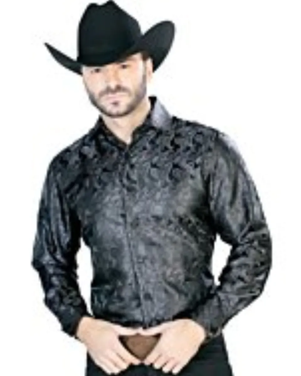 Camisa Fina Color Gris Oscuro Jacquard Centenario 43705