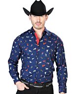 Camisa Vaquera Caballos ESDLC 43715 Color Azul