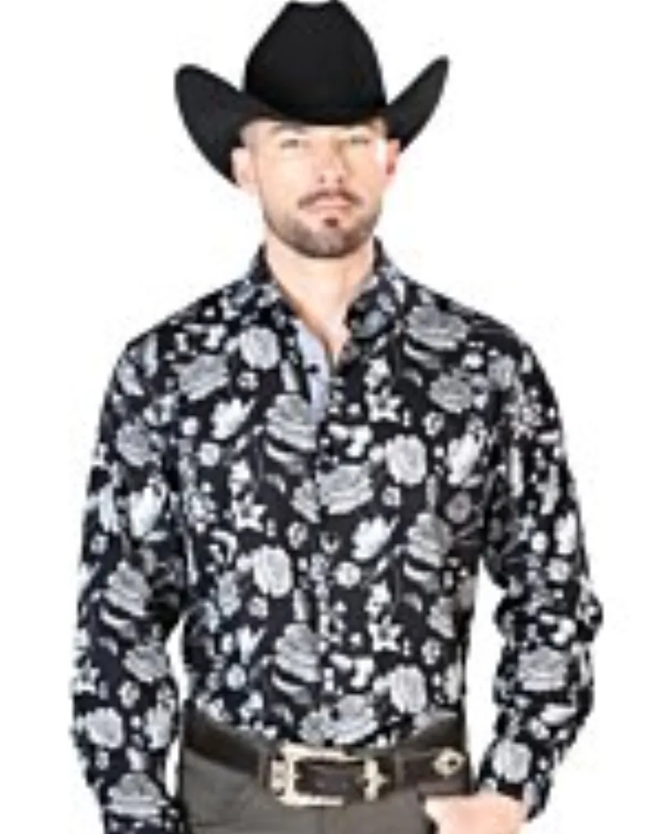Camisa Vaquera Fina ESDLC 43720 Negro-Plata