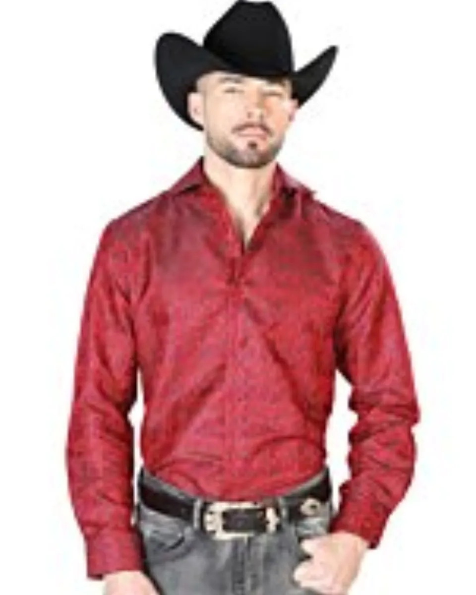 Camisa Roja Jacquard Fina Centenario 43740