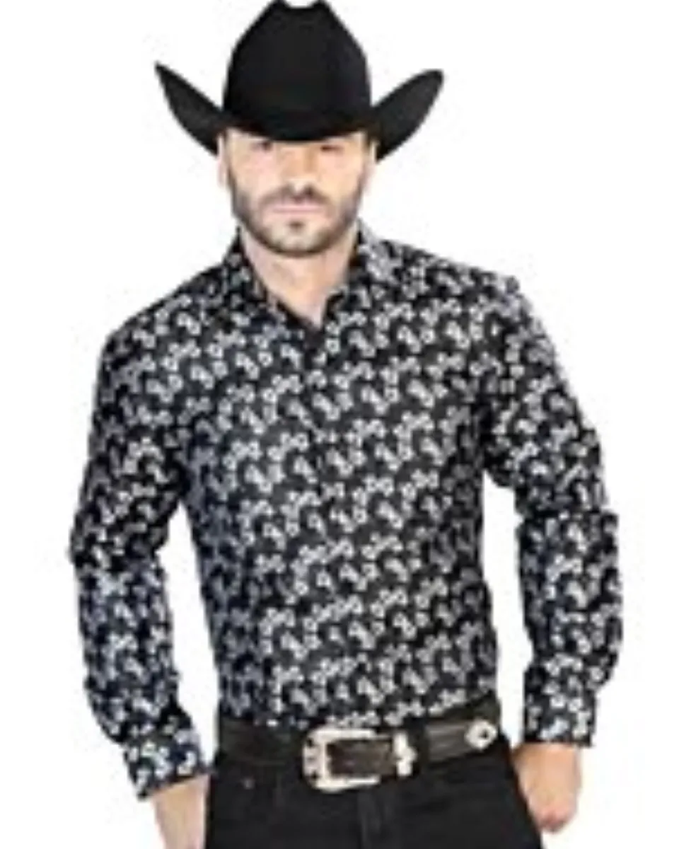 Camisa Negra Jacquard Centenario 43744