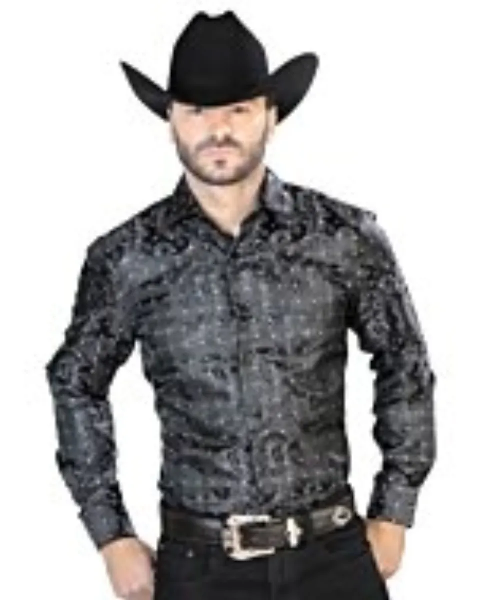 Camisa Jacquard Negra Centenario 43746