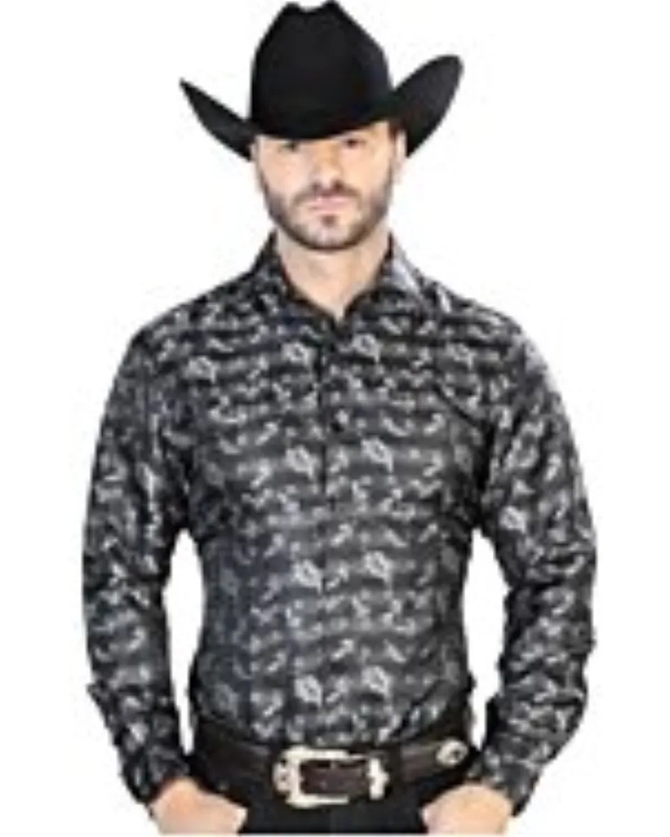 Camisa Jacquard Negra Centenario 43758