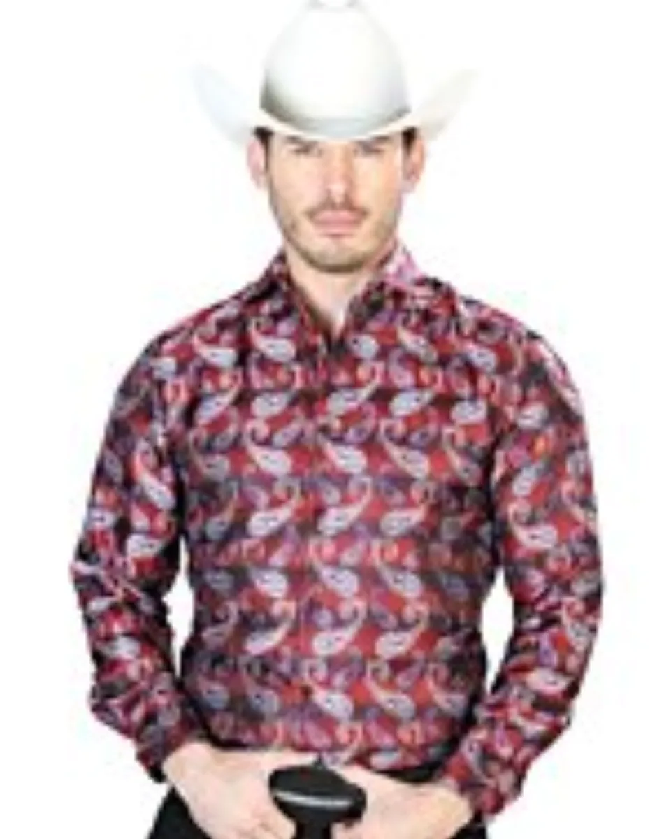Camisa Roja-Azul Jacquard Fina Centenario 43766