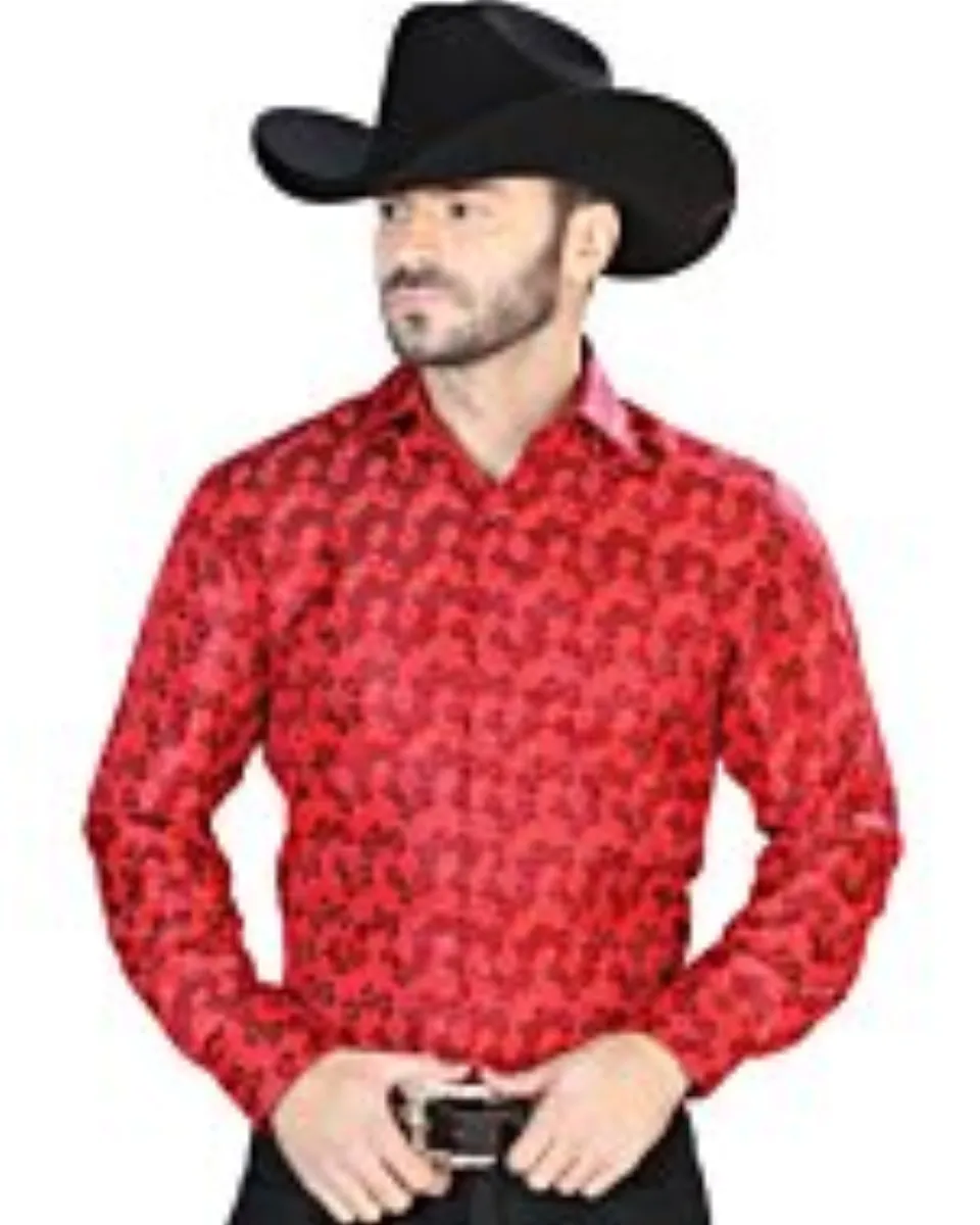 Camisa Roja Jacquard Centenario 43767
