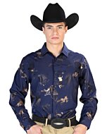 Camisa Vaquera Toros ESDLC 43832 Color Azul Marino
