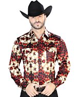 Camisa Vaquera Estampada ESDLC 44103 Color Burgundy