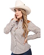 Blusa Vaquera Floreada Café WD 11-540