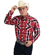Camisa Vaquera A Cuadros White Diamonds Western Wear 10-935 Color Rojo