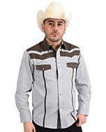 Camisa Vaquera De Lujo White Diamonds Western Wear 10-946 Color Gris Granito