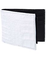 Cartera Piel De Caimán Original WD 10-1685 Blanca