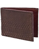 Cartera Billetera De Python Genuino WD 10-1695 Café