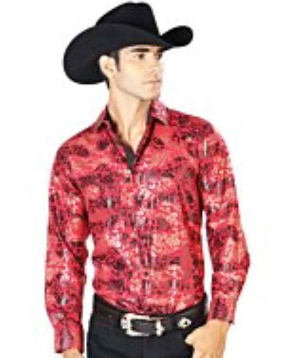 Camisa Vaquera Color Rojo-Oro El Señor DLC 43572