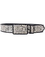 Cinto Negro Hilo De Plata Fino WD 11-1661