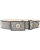 Cinto Charro Pita Fina Negro Diseño Flor Margarita WD 11-1672